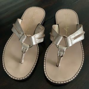 Lilly Pulitzer toddler size 10c gold sandals